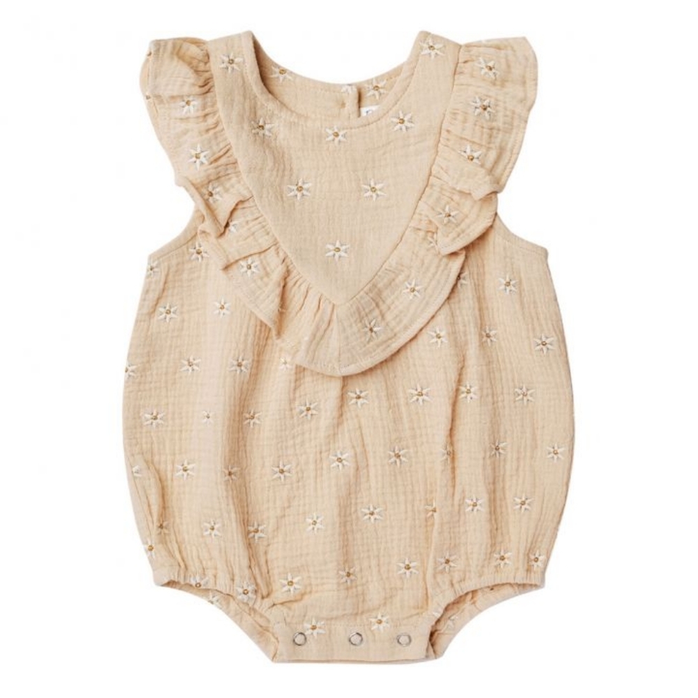 Rylee + Cru | maisie romper in daisy embroidery 2-3Y
